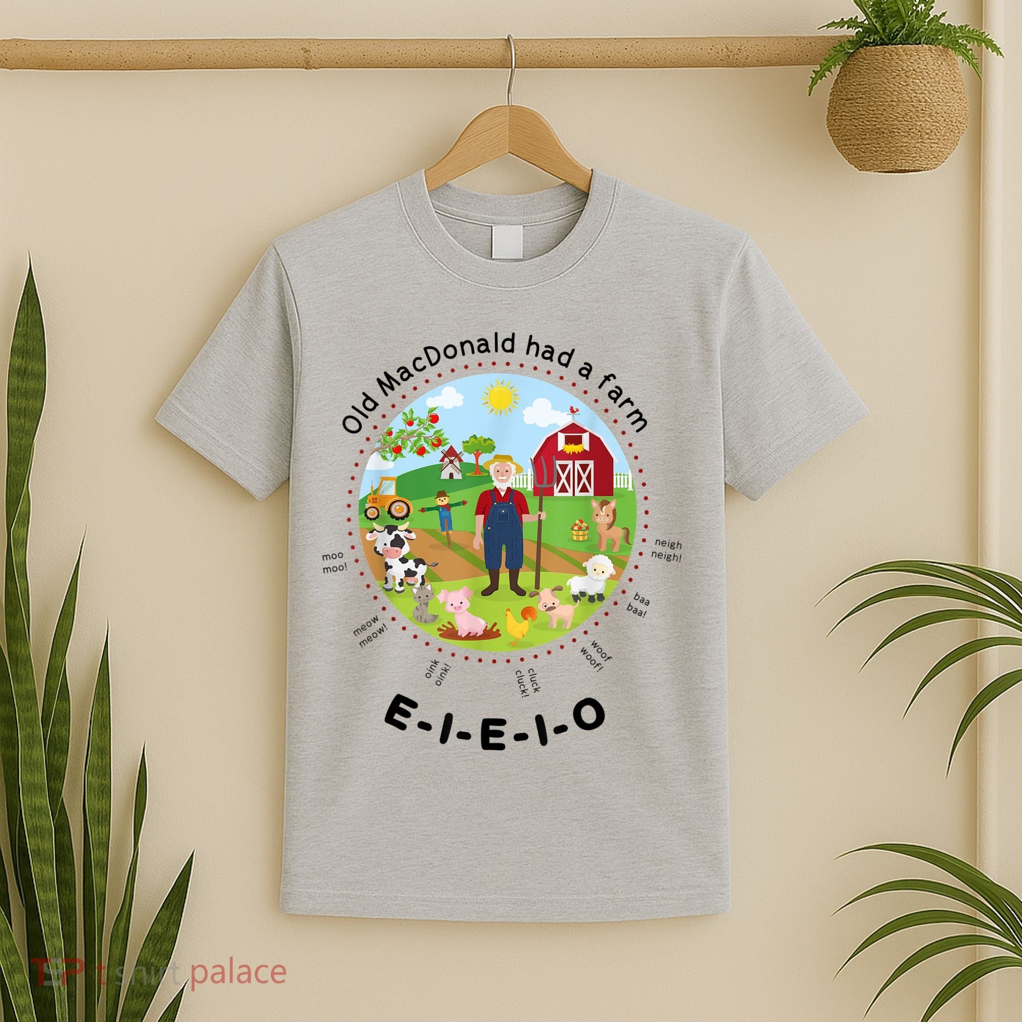 Old MacDonald Had A Farm English Nursery Rhyme Theme T-Shirt