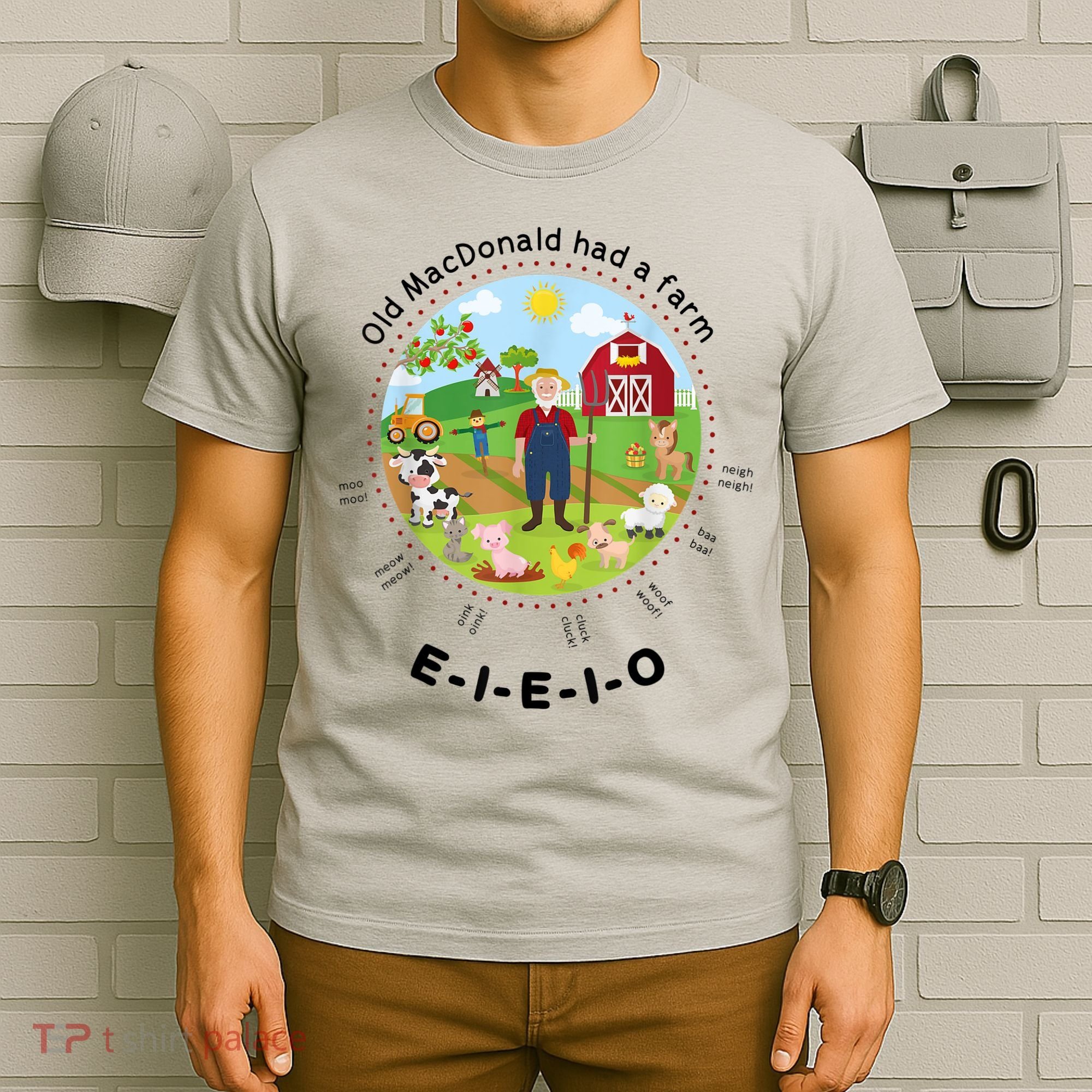 Old MacDonald Had A Farm English Nursery Rhyme Theme T-Shirt