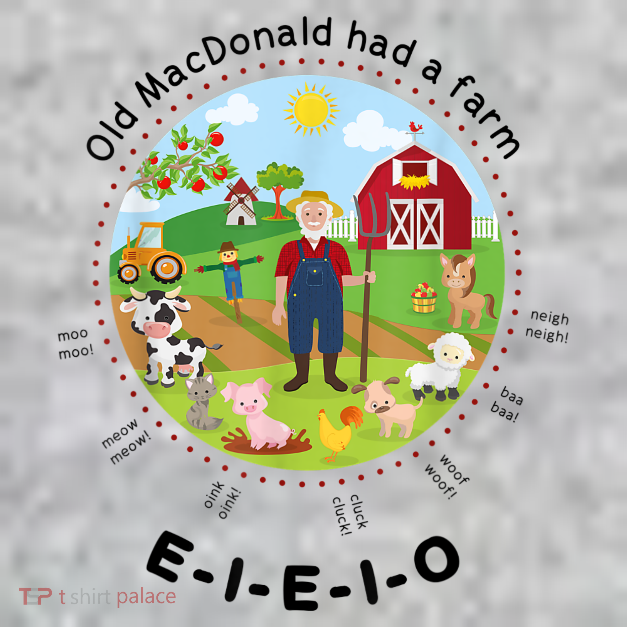 Old MacDonald Had A Farm English Nursery Rhyme Theme T-Shirt