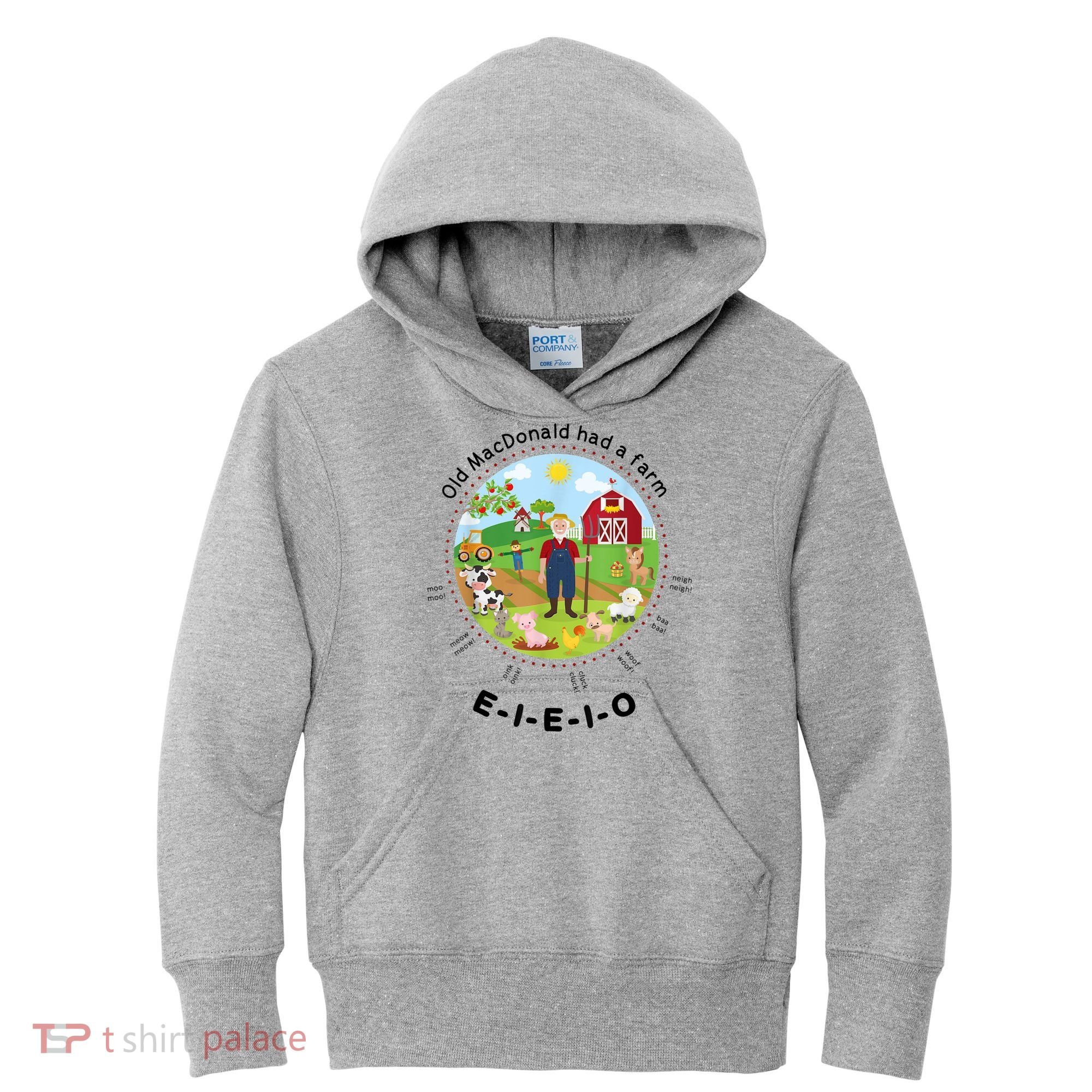 Old MacDonald Had A Farm English Nursery Rhyme Theme Kids Hoodie