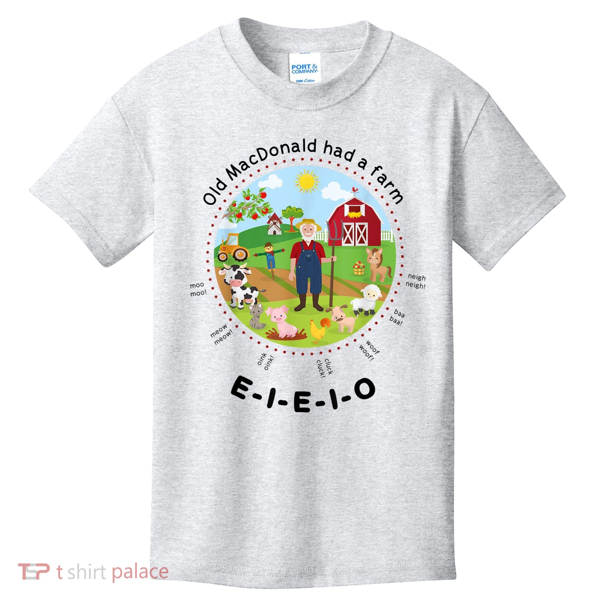 Old MacDonald Had A Farm English Nursery Rhyme Theme Kids T-Shirt