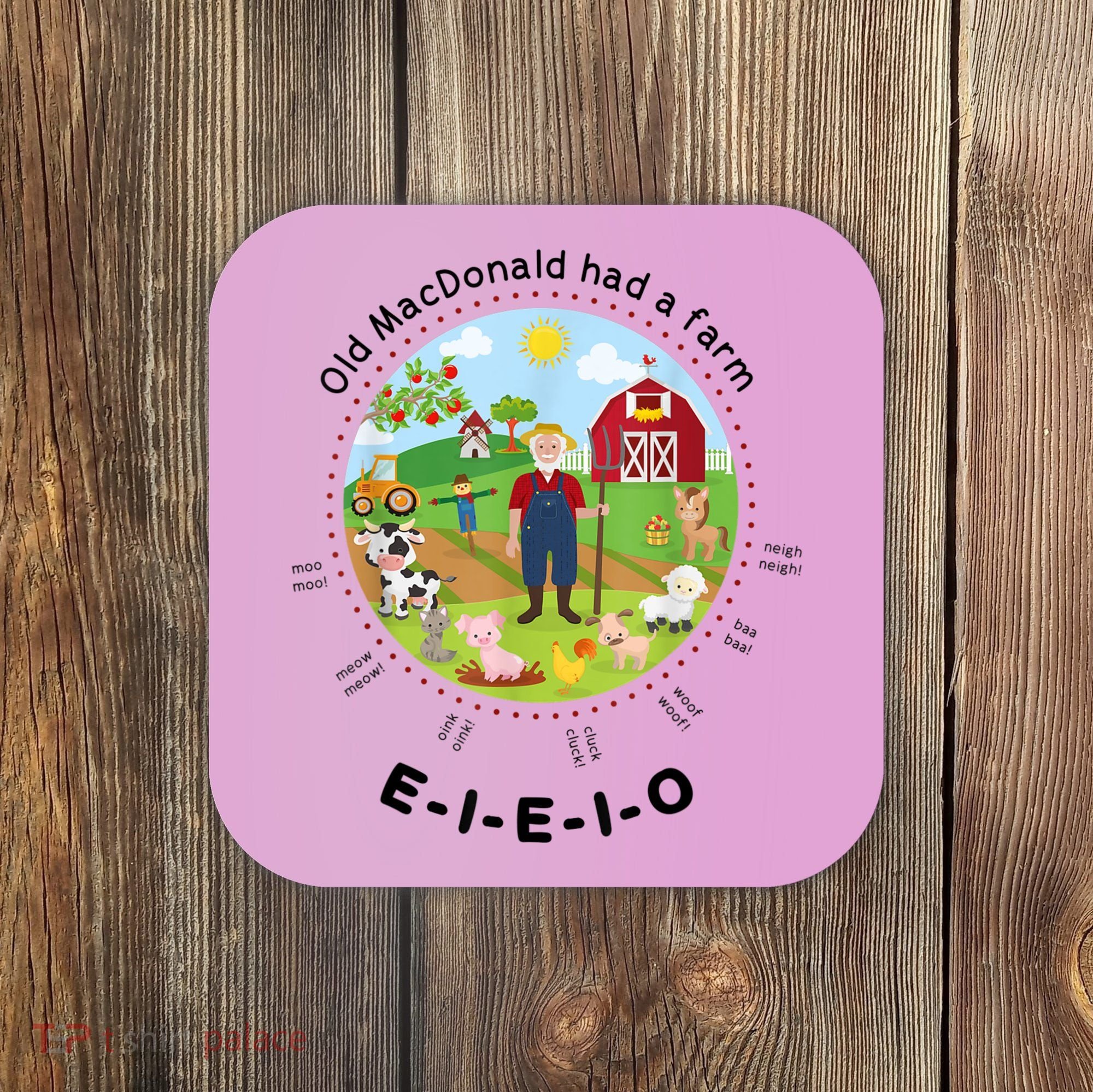Old MacDonald Had A Farm English Nursery Rhyme Theme Coaster