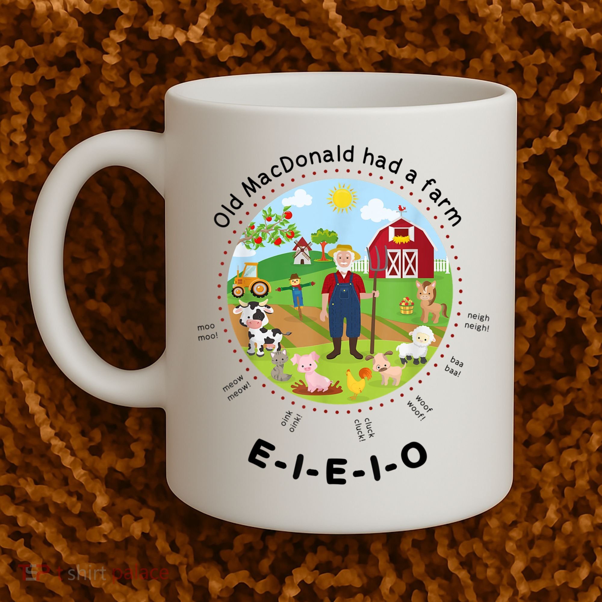 Old MacDonald Had A Farm English Nursery Rhyme Theme Coffee Mug