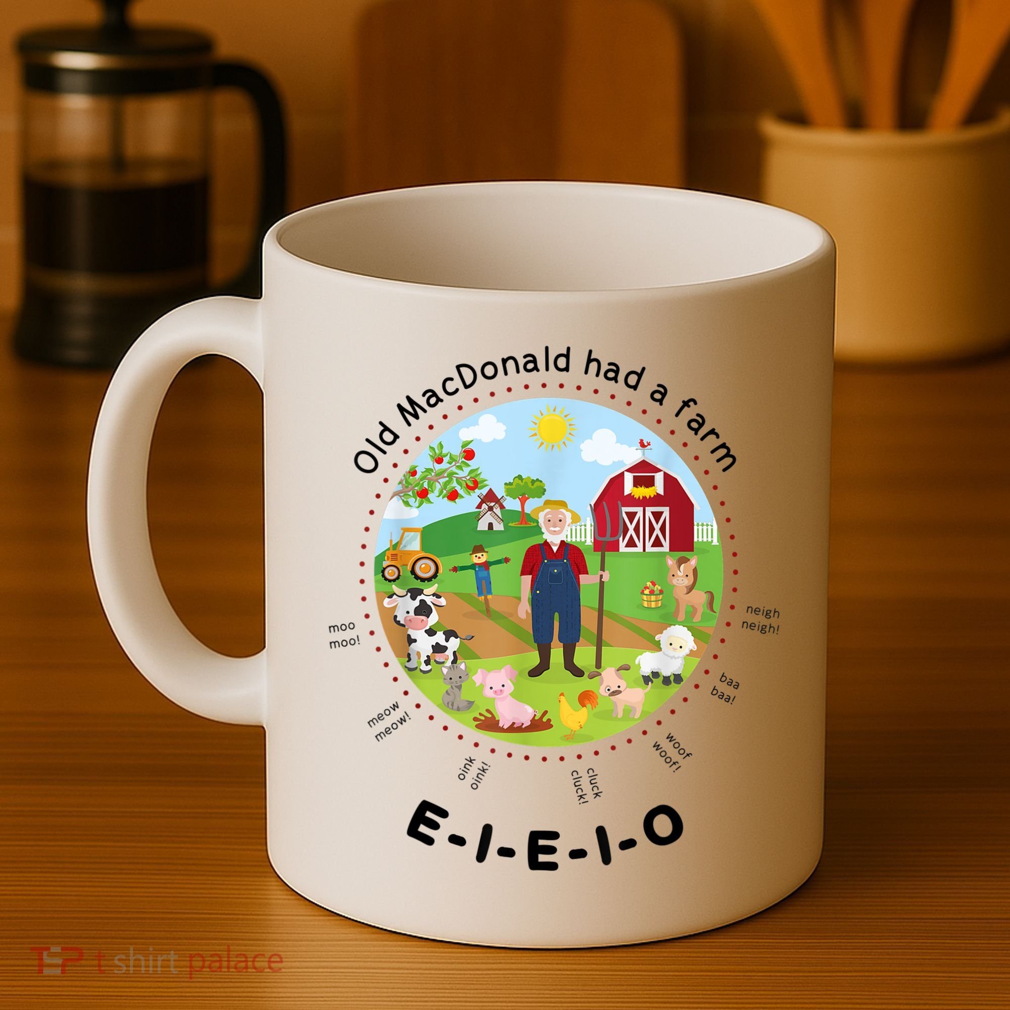 Old MacDonald Had A Farm English Nursery Rhyme Theme Coffee Mug