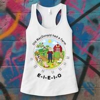 Old MacDonald Had A Farm English Nursery Rhyme Theme Women's Tank Top thumb 3