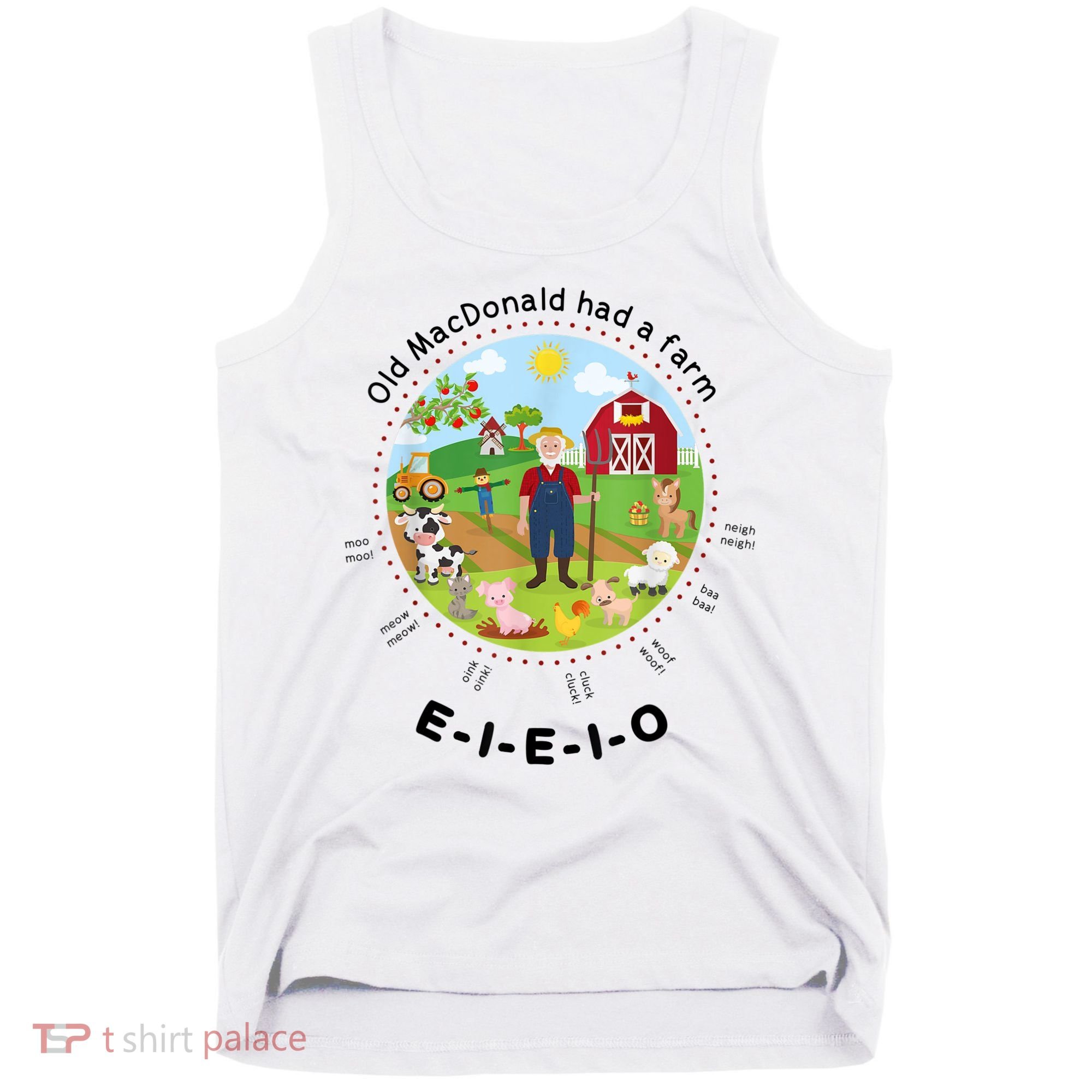 Old MacDonald Had A Farm English Nursery Rhyme Theme Tank Top