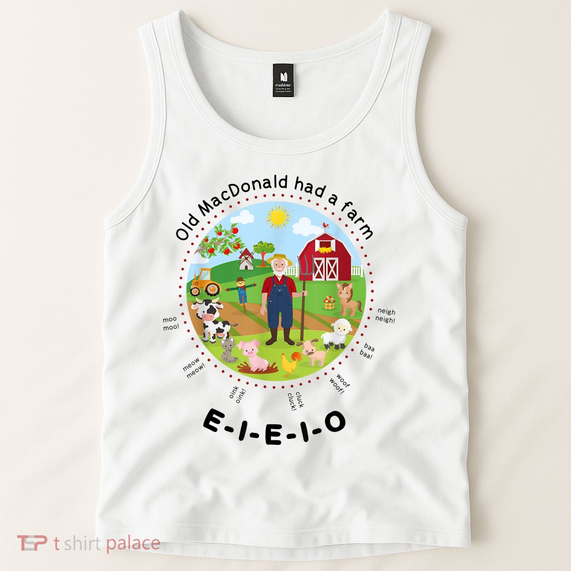 Old MacDonald Had A Farm English Nursery Rhyme Theme Tank Top