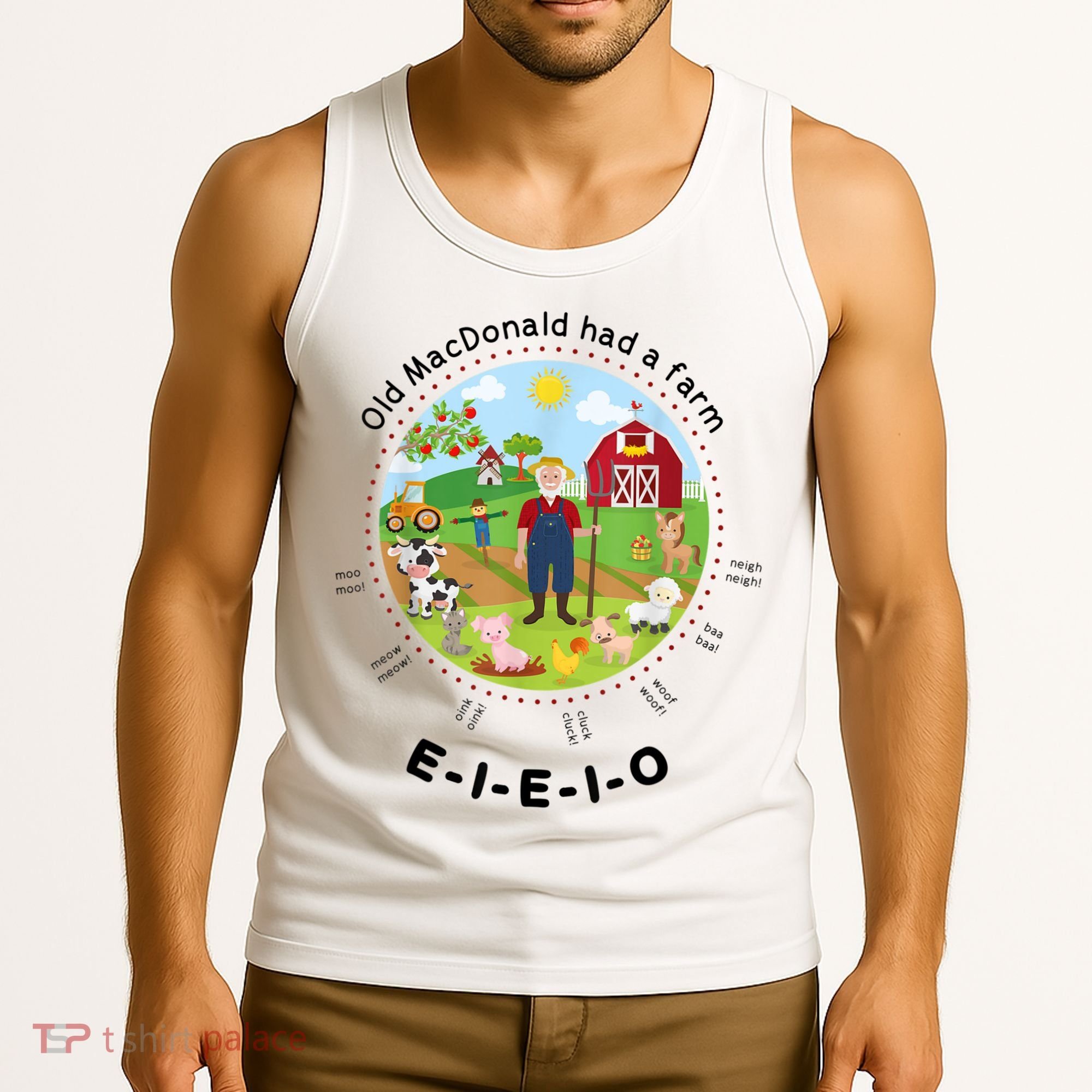 Old MacDonald Had A Farm English Nursery Rhyme Theme Tank Top