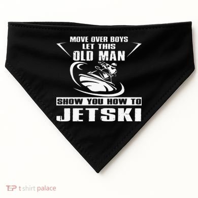 Old Man How To Jetski Cool Retro JetSki Jet Skiing USA-Made Doggie Bandana