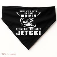 Old Man How To Jetski Cool Retro JetSki Jet Skiing USA-Made Doggie Bandana thumb 0