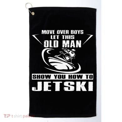 Old Man How To Jetski Cool Retro JetSki Jet Skiing Golf Towel