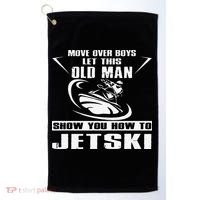 Old Man How To Jetski Cool Retro JetSki Jet Skiing Golf Towel thumb 0