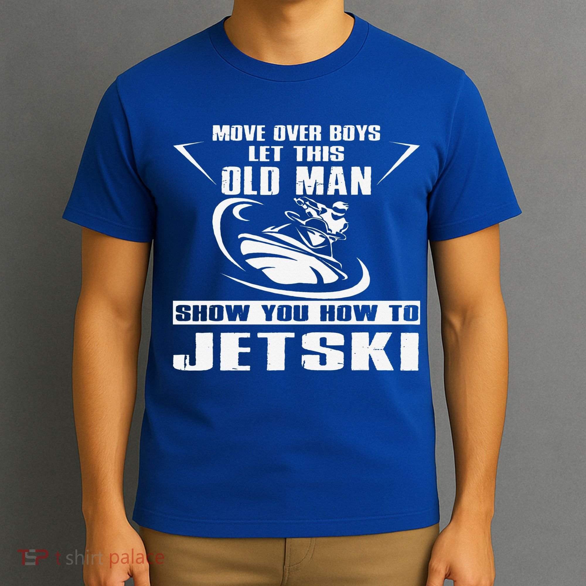 Old Man How To Jetski Cool Retro JetSki Jet Skiing T-Shirt