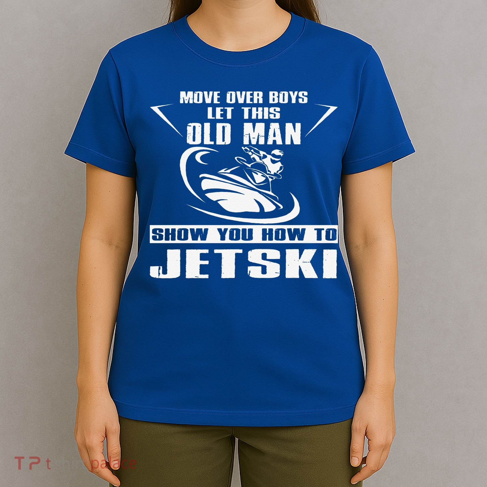 Old Man How To Jetski Cool Retro JetSki Jet Skiing T-Shirt