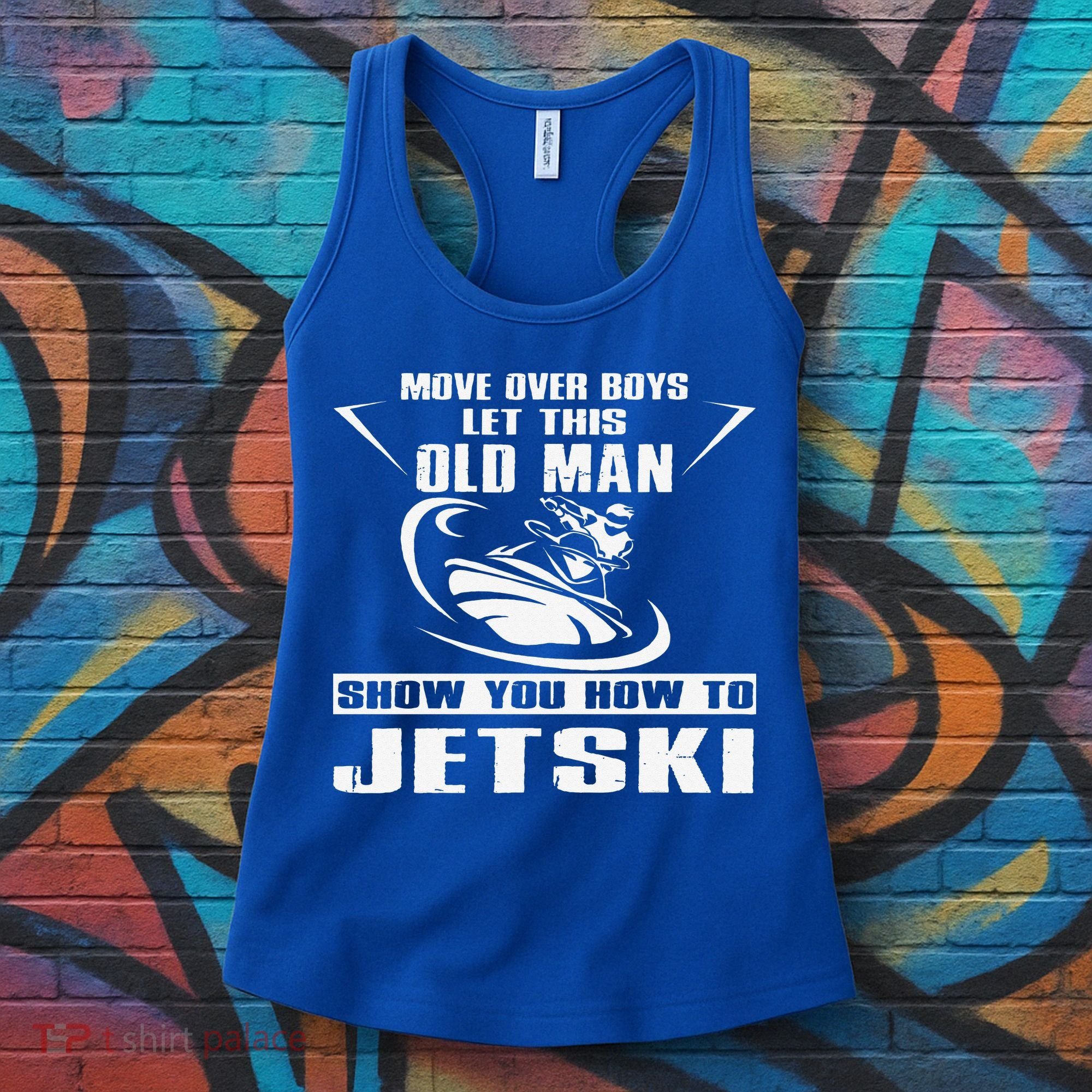 Old Man How To Jetski Cool Retro JetSki Jet Skiing Women's Tank Top