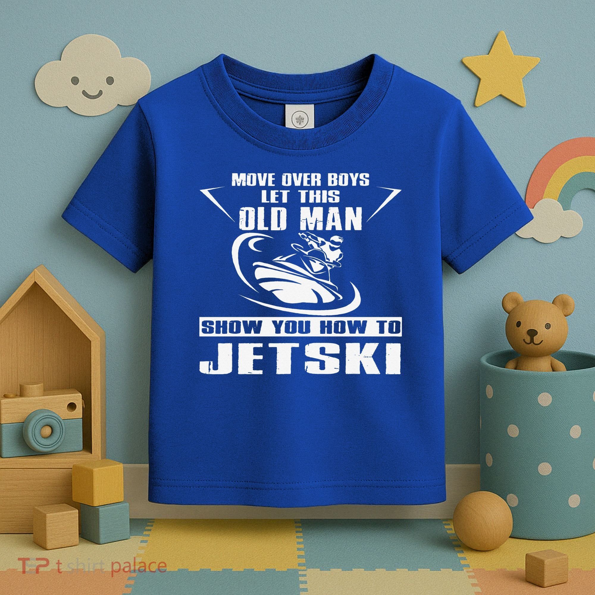 Old Man How To Jetski Cool Retro JetSki Jet Skiing Toddler T-Shirt