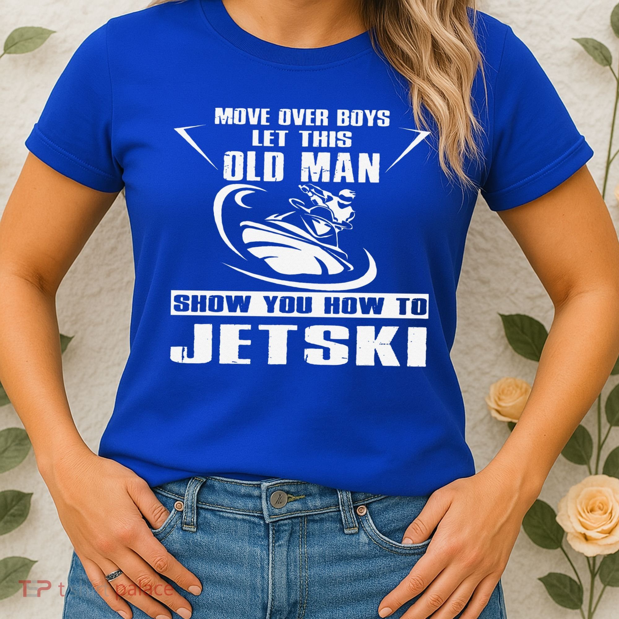 Old Man How To Jetski Cool Retro JetSki Jet Skiing Women's T-Shirt