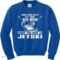 Old Man How To Jetski Cool Retro JetSki Jet Skiing Kids Sweatshirt thumb 0