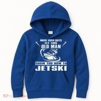 Old Man How To Jetski Cool Retro JetSki Jet Skiing Kids Hoodie thumb 0