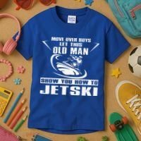 Old Man How To Jetski Cool Retro JetSki Jet Skiing Kids T-Shirt thumb 3