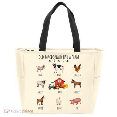 Old Macdonald Had A Farm E I E I O Nursery Song Tote Bag