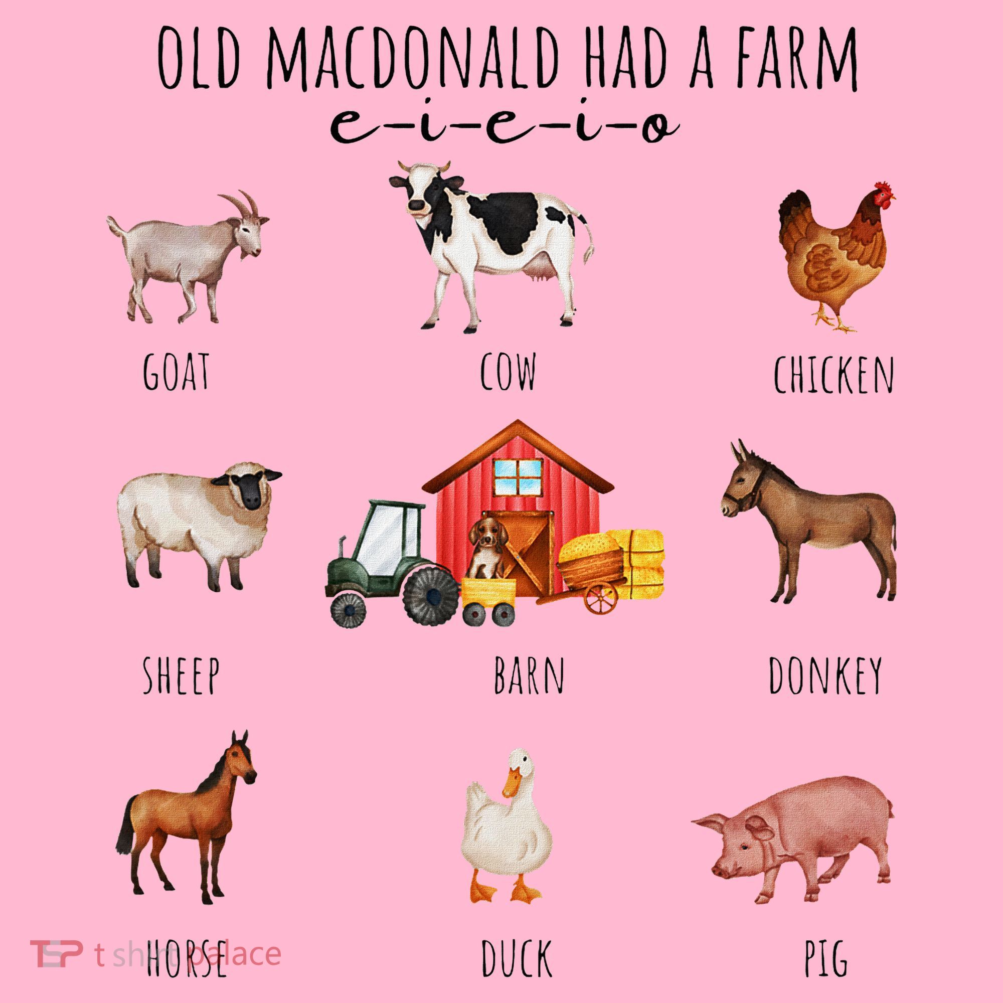 Old Macdonald Had A Farm E I E I O Nursery Song Coaster