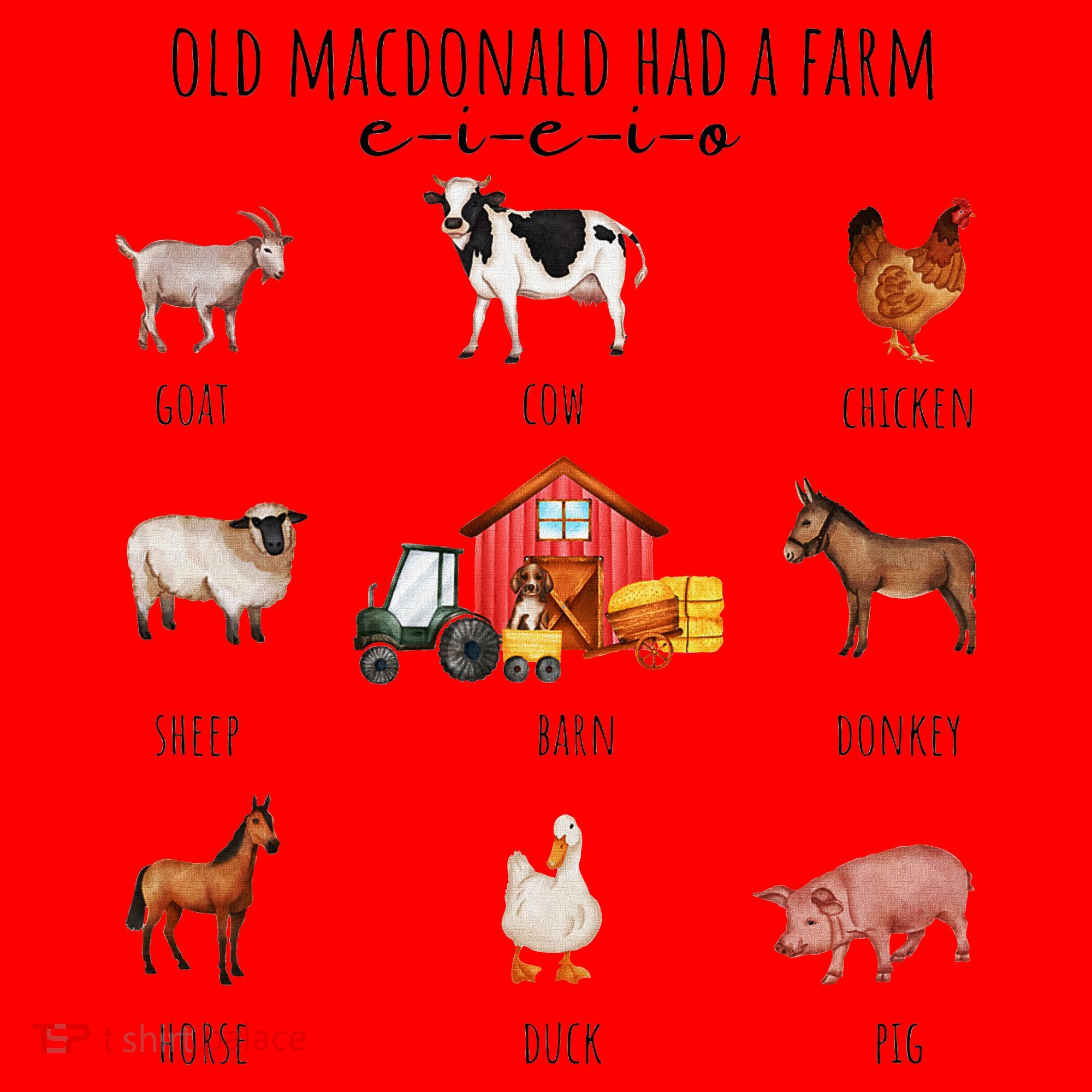 Old Macdonald Had A Farm E I E I O Nursery Song Santa Hat