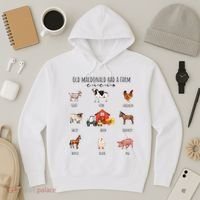 Old Macdonald Had A Farm E I E I O Nursery Song Hoodie thumb 3