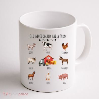 Old Macdonald Had A Farm E I E I O Nursery Song Coffee Mug back