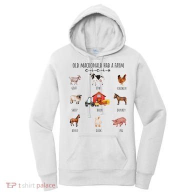 Old Macdonald Had A Farm E I E I O Nursery Song Women's Hoodie