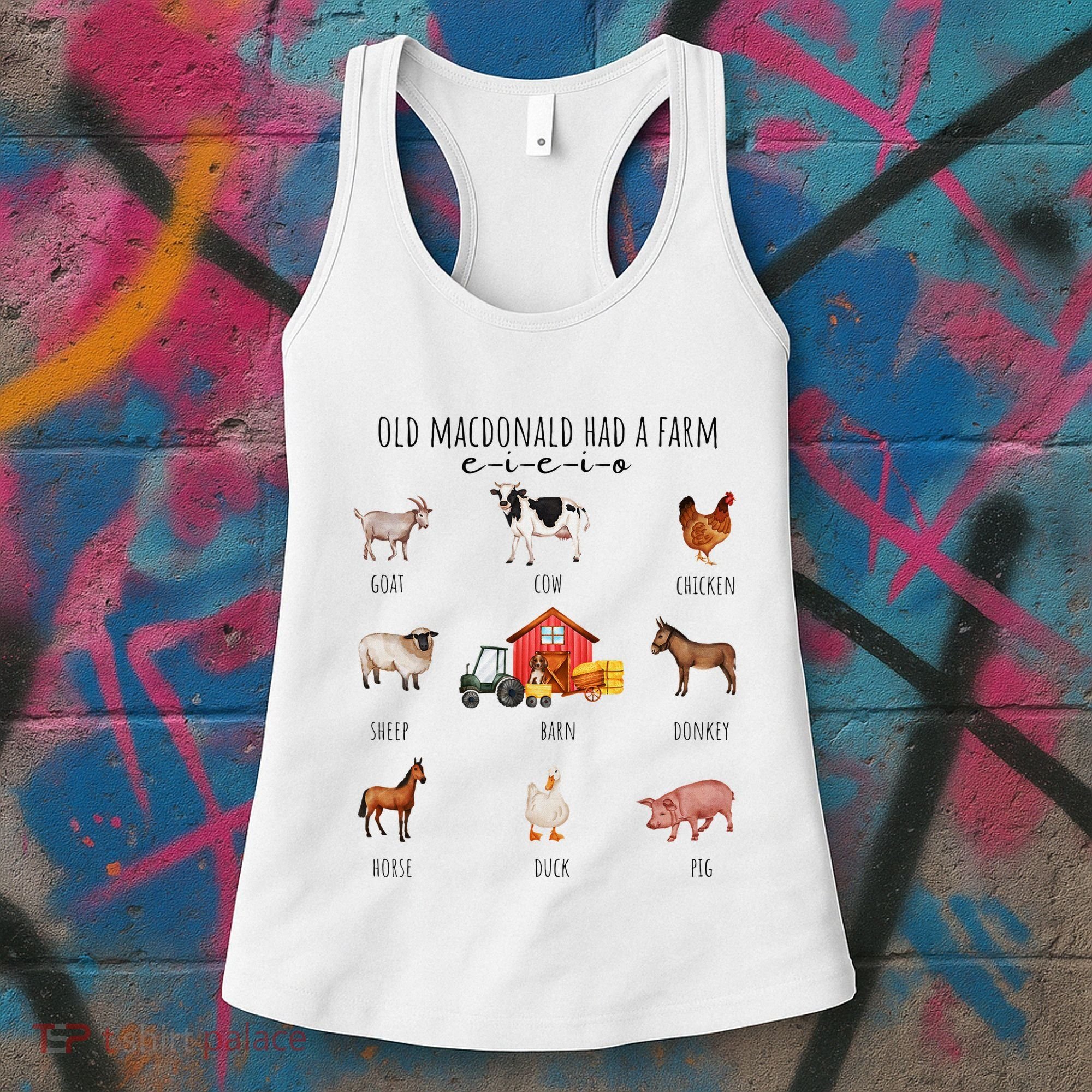 Old Macdonald Had A Farm E I E I O Nursery Song Women's Tank Top