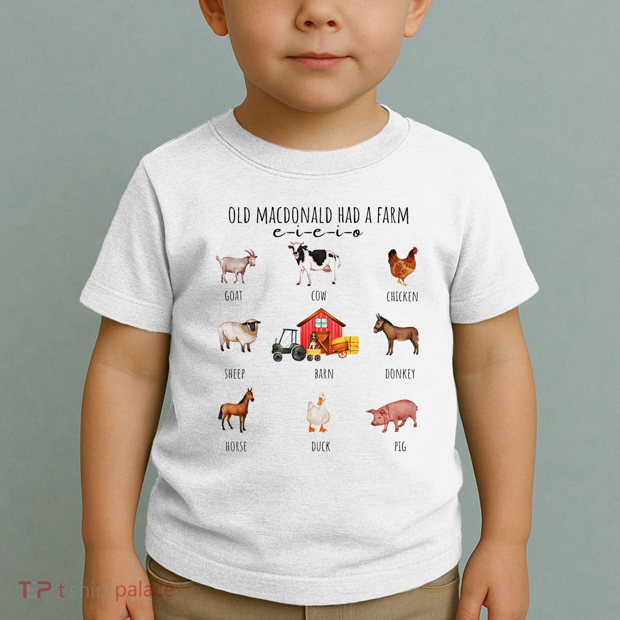 Old Macdonald Had A Farm E I E I O Nursery Song Toddler T-Shirt