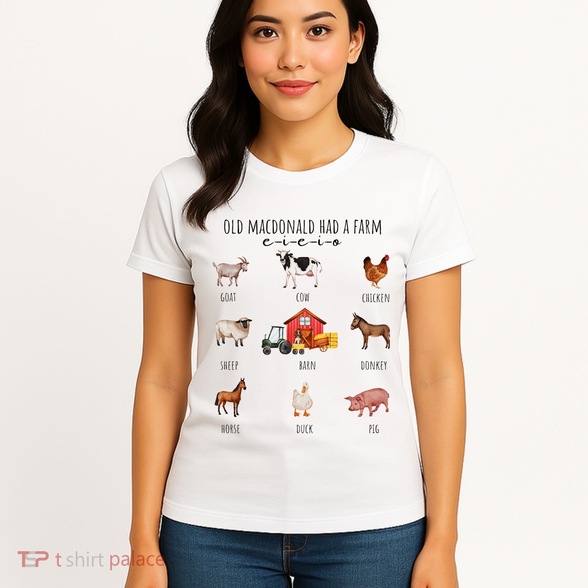Old Macdonald Had A Farm E I E I O Nursery Song Women's T-Shirt