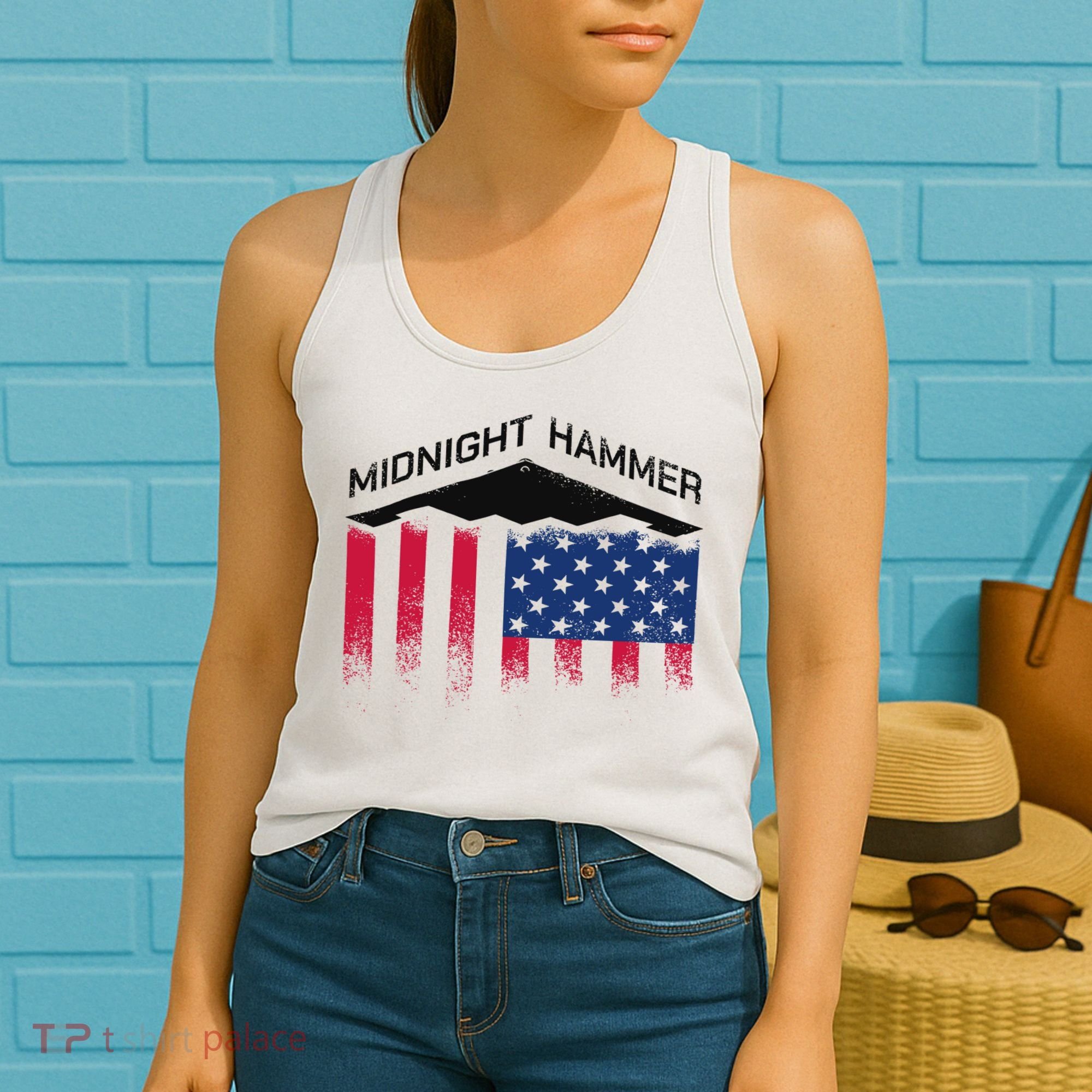 Operation Midnight Hammer American Flag B-2 Women's Tank Top