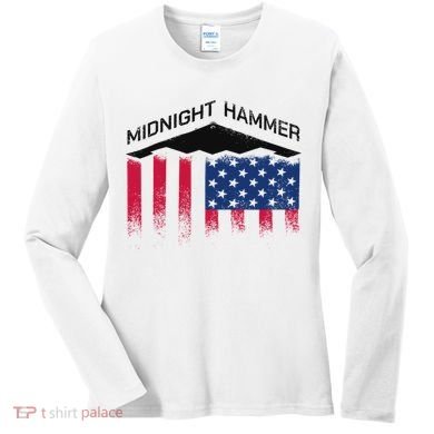 Operation Midnight Hammer American Flag B-2 Women's Long Sleeve Shirt