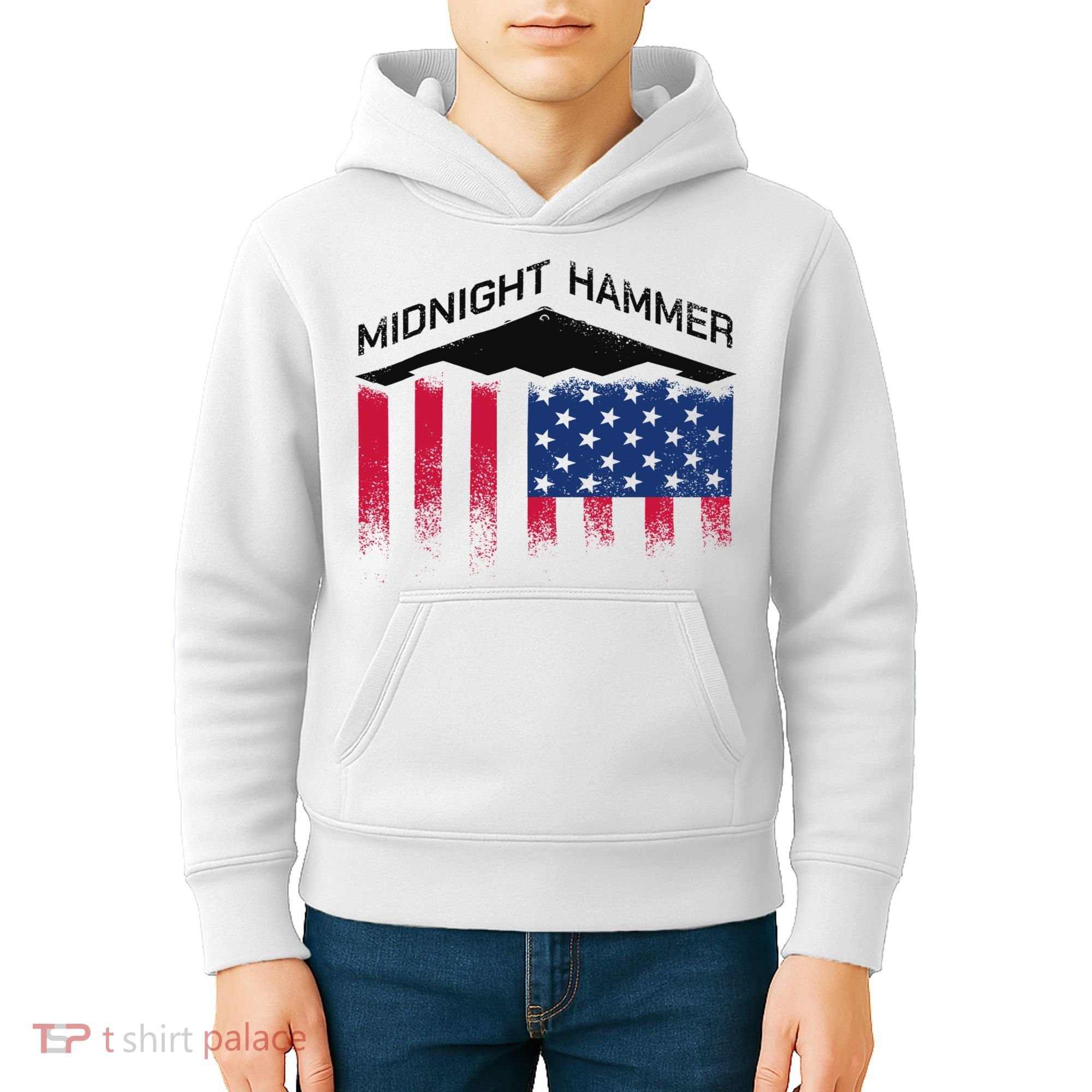 Operation Midnight Hammer American Flag B-2 Kids Hoodie