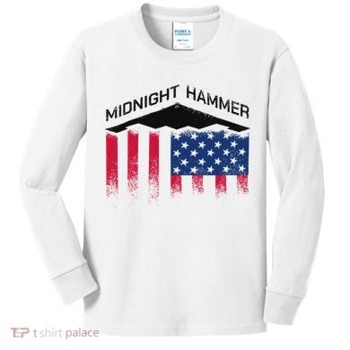 Operation Midnight Hammer American Flag B-2 Kids Long Sleeve Shirt