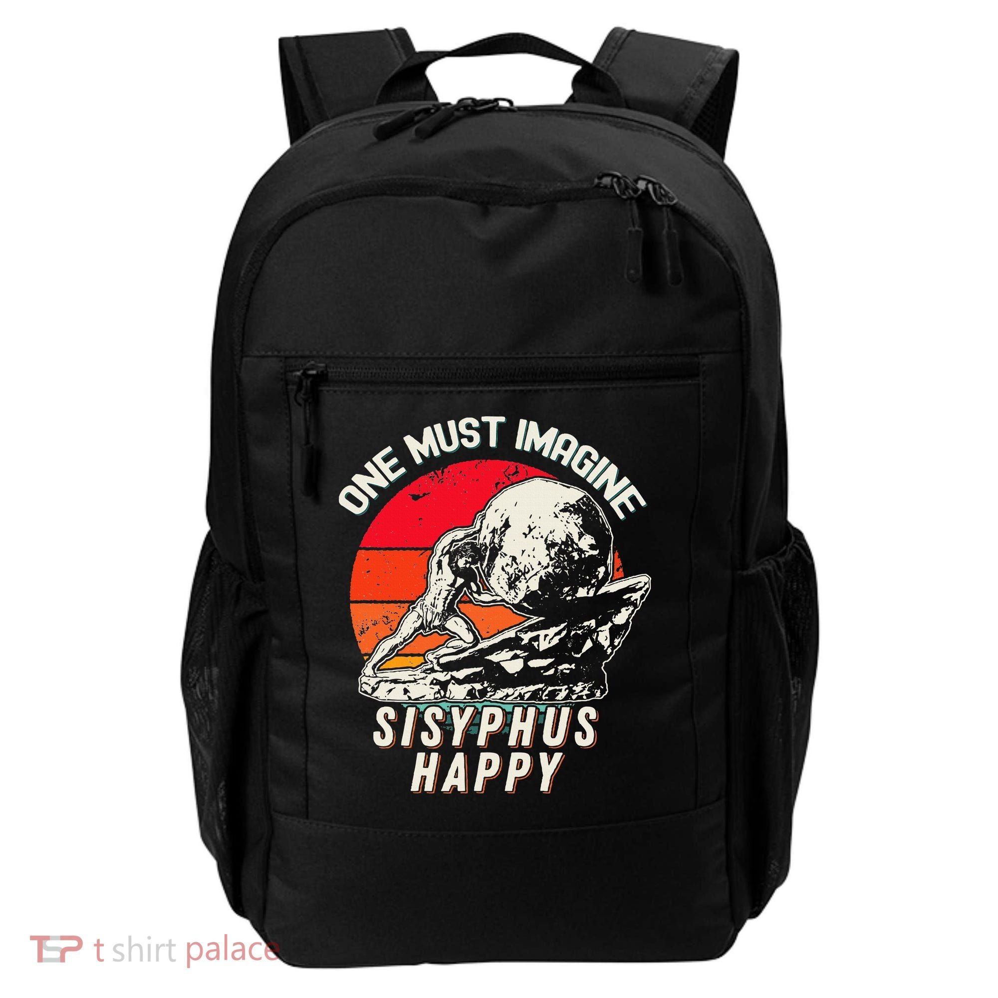 One Must Imagine Sisyphus Happy Cool Sisyphus Meme Backpack