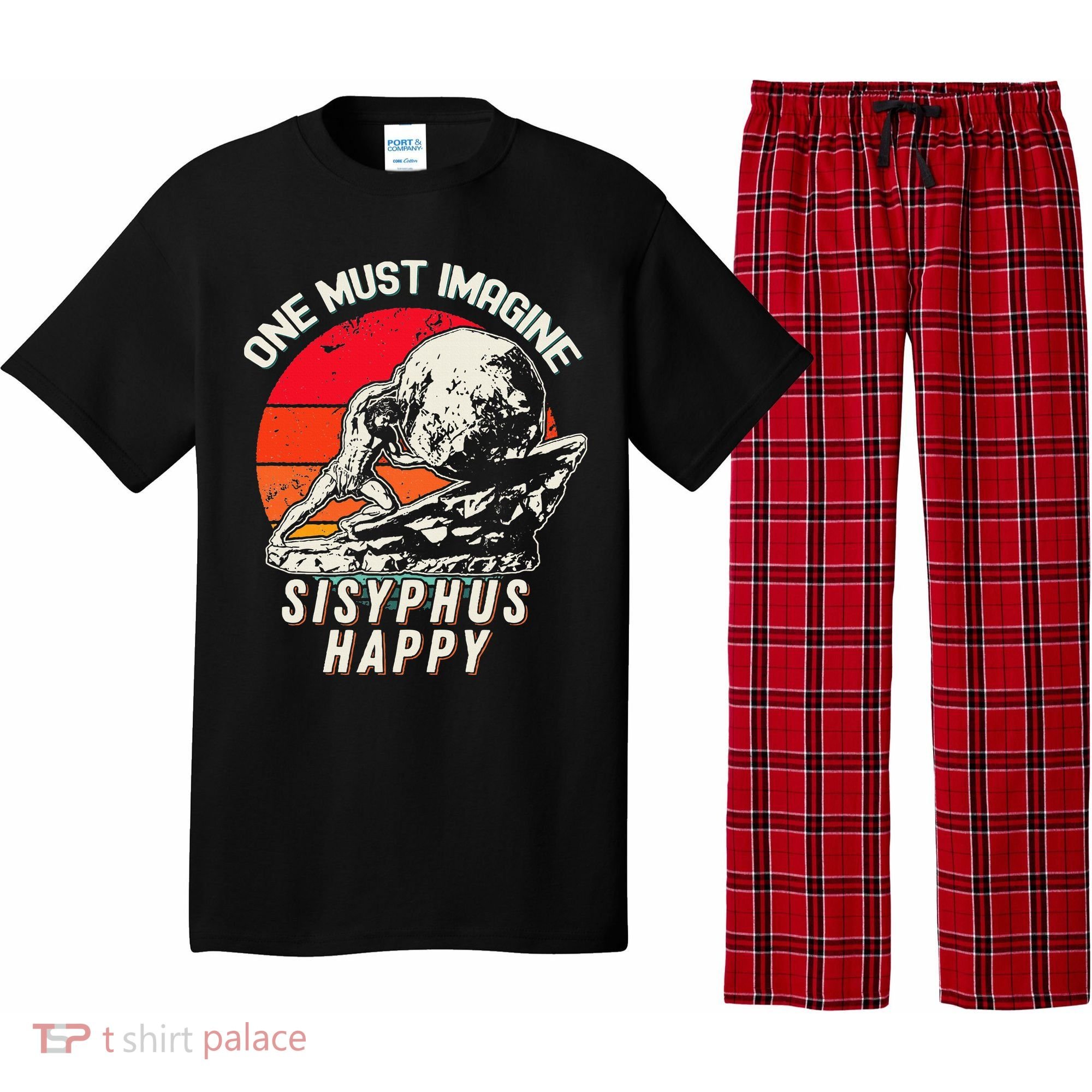 One Must Imagine Sisyphus Happy Cool Sisyphus Meme Pajama Set