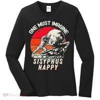 One Must Imagine Sisyphus Happy Cool Sisyphus Meme Women's Long Sleeve Shirt thumb 0