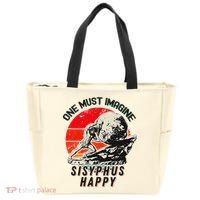 One Must Imagine Sisyphus Happy Cool Sisyphus Meme Tote Bag thumb 0