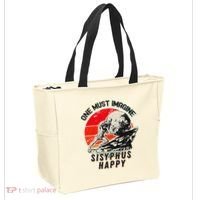 One Must Imagine Sisyphus Happy Cool Sisyphus Meme Tote Bag thumb 2