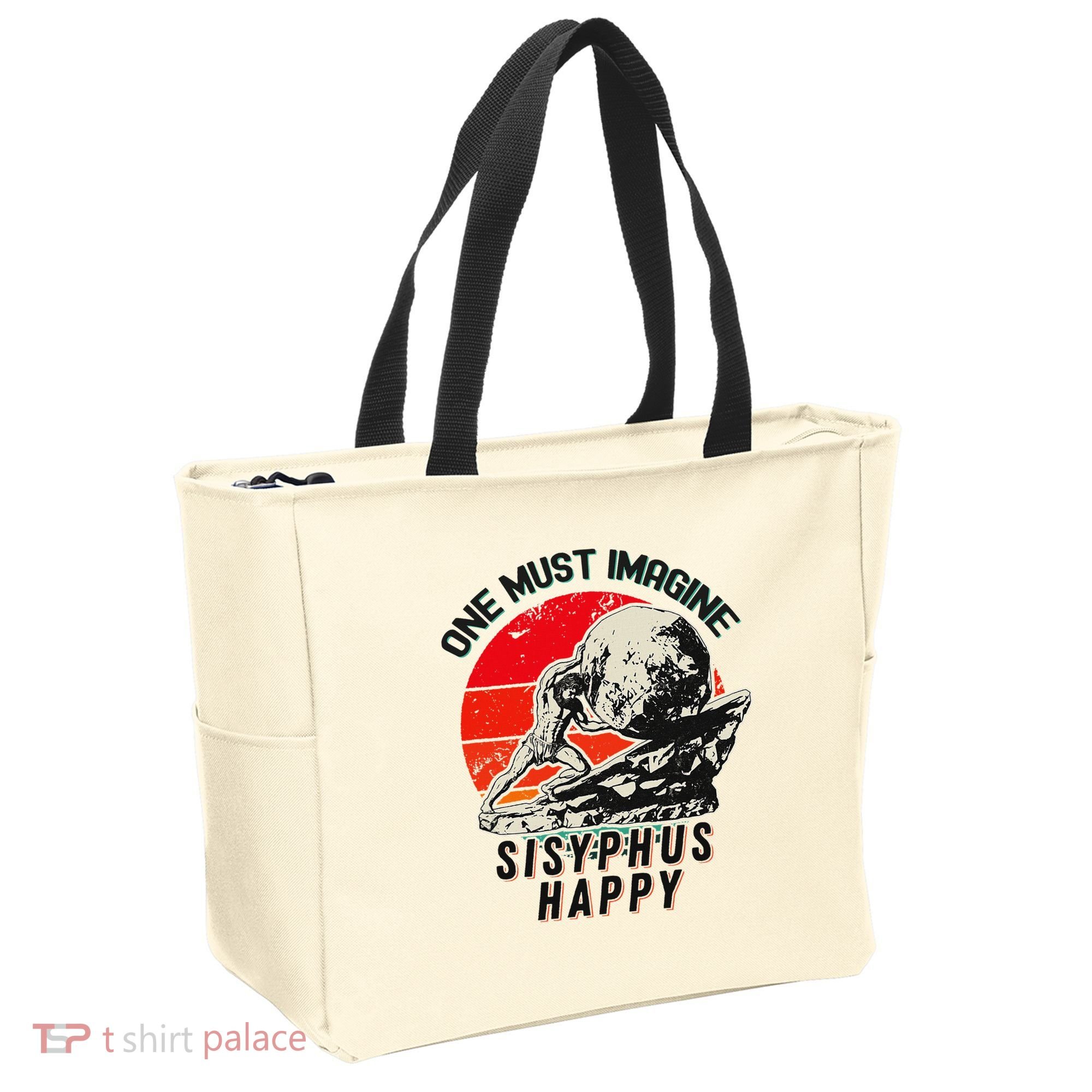 One Must Imagine Sisyphus Happy Cool Sisyphus Meme Tote Bag