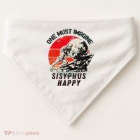 One Must Imagine Sisyphus Happy Cool Sisyphus Meme USA-Made Doggie Bandana thumb 0