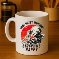 One Must Imagine Sisyphus Happy Cool Sisyphus Meme Coffee Mug thumb 4