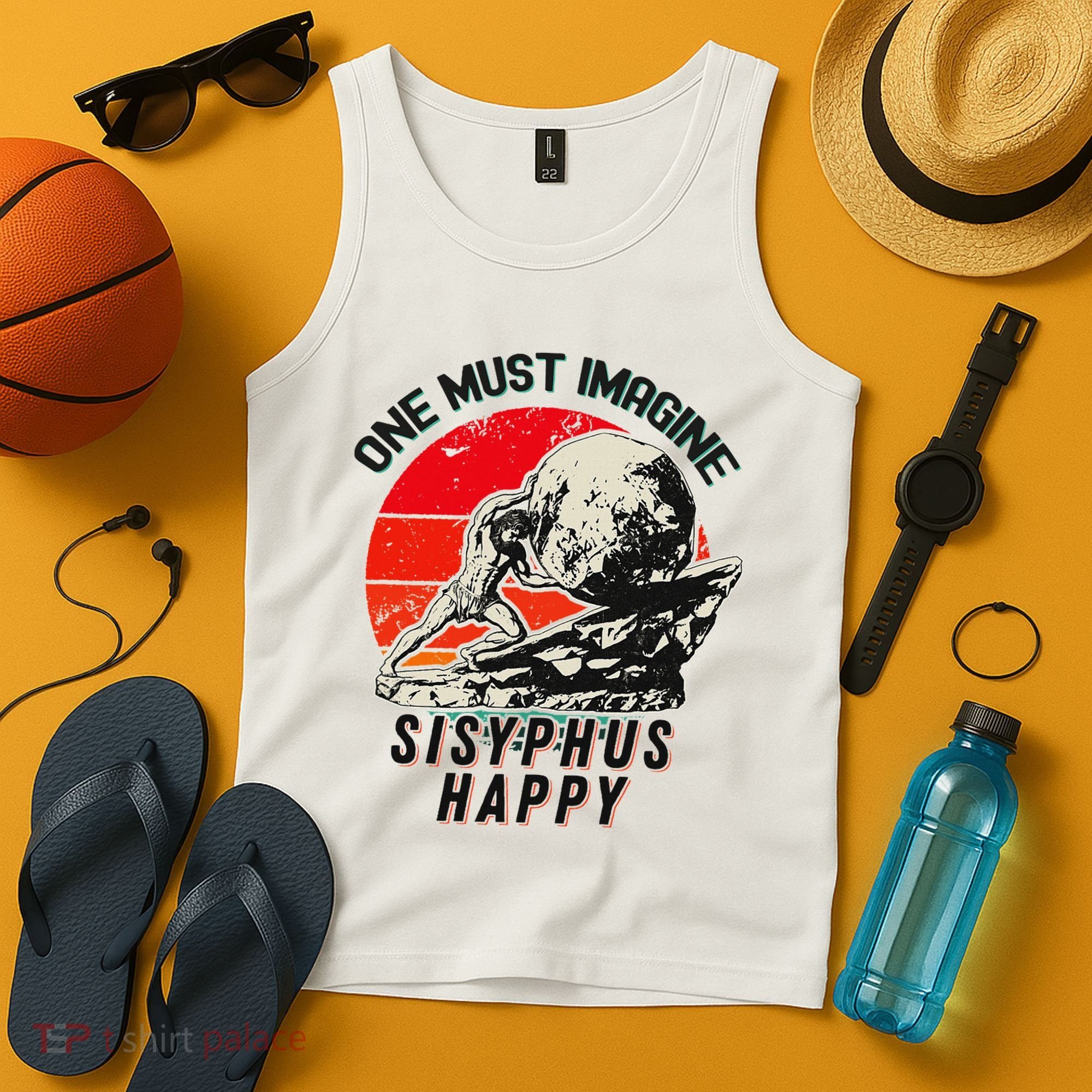 One Must Imagine Sisyphus Happy Cool Sisyphus Meme Tank Top