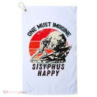 One Must Imagine Sisyphus Happy Cool Sisyphus Meme Golf Towel thumb 0