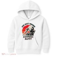 One Must Imagine Sisyphus Happy Cool Sisyphus Meme Kids Hoodie thumb 0