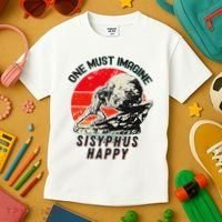 One Must Imagine Sisyphus Happy Cool Sisyphus Meme Kids T-Shirt thumb 3