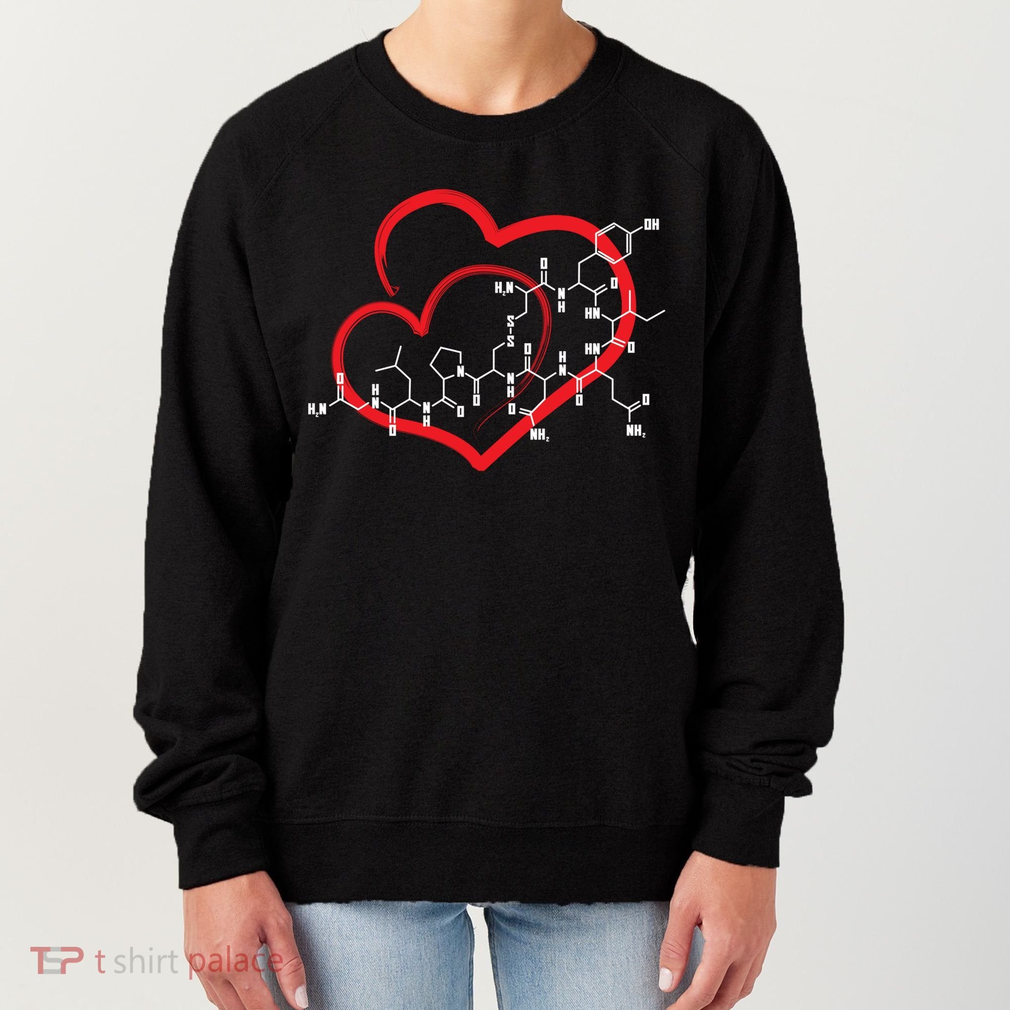 Oxytocin Molecule Love Meaningful Gift Science Teacher Valentines Day Meaningful Women's Sweatshirt